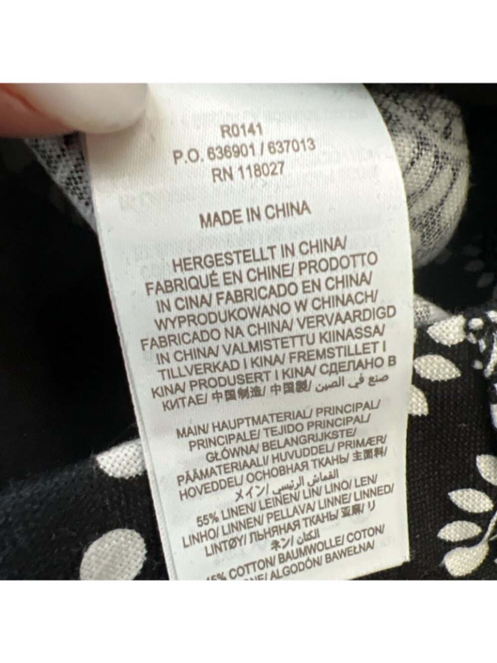 Boden Thea Linen Blend Trouser Womens 4‎ Petite Black Pattern Ankle Crop - Picture 16 of 16